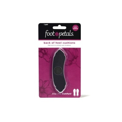 FOOT PETALS Back Of Heel Cushions With Extra Cushion (Keep Heels From Slipping In And Out Of Shoes, Reducing Blisters And Ankle Chaff) Black, 1 Pair