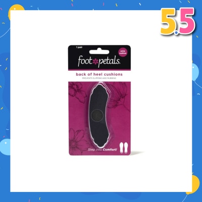 FOOT PETALS Back Of Heel Cushions With Extra Cushion (Keep Heels From Slipping In And Out Of Shoes, Reducing Blisters And Ankle Chaff) Black, 1 Pair