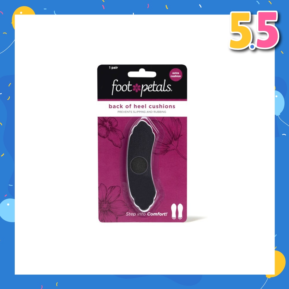 Back Of Heel Cushions With Extra Cushion (Keep Heels From Slipping In And Out Of Shoes, Reducing Blisters And Ankle Chaff) Black, 1 Pair