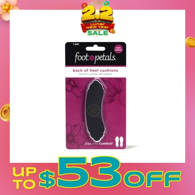 FOOT PETALS Back Of Heel Cushions With Extra Cushion (Keep Heels From Slipping In And Out Of Shoes, Reducing Blisters And Ankle Chaff) Black, 1 Pair