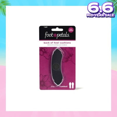 FOOT PETALS Back Of Heel Cushions With Extra Cushion (Keep Heels From Slipping In And Out Of Shoes, Reducing Blisters And Ankle Chaff) Black, 1 Pair