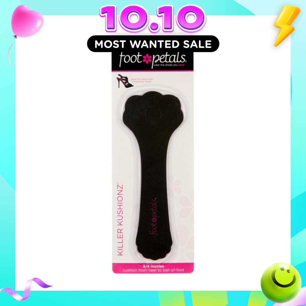 4 Insoles (Keeps Feet From Sliding Forward And Helps Prevent Calluses From Forming) Black, 1 Pair image