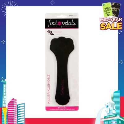 FOOT PETALS Killer Kushionz 3/4 Insoles (Keeps Feet From Sliding Forward And Helps Prevent Calluses From Forming) Black, 1 Pair