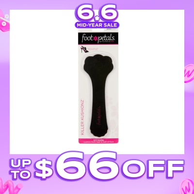 FOOT PETALS - Killer Kushionz 3/4 Insoles (Keeps Feet From Sliding Forward And Helps Prevent Calluses From Forming) Black, 1 Pair