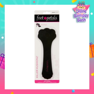 FOOT PETALS Killer Kushionz 3/4 Insoles (Keeps Feet From Sliding Forward And Helps Prevent Calluses From Forming) Black, 1 Pair