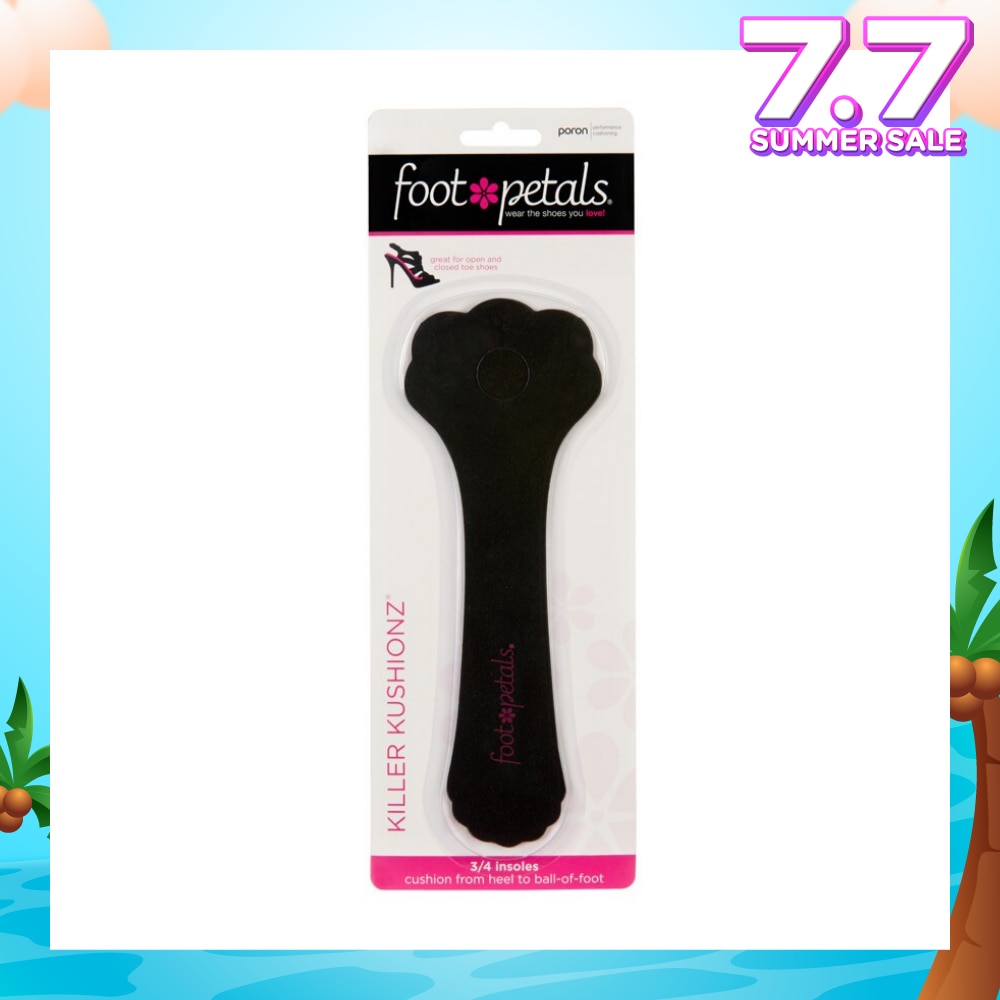 Killer Kushionz 3/4 Insoles (Keeps Feet From Sliding Forward And Helps Prevent Calluses From Forming) Black, 1 Pair
