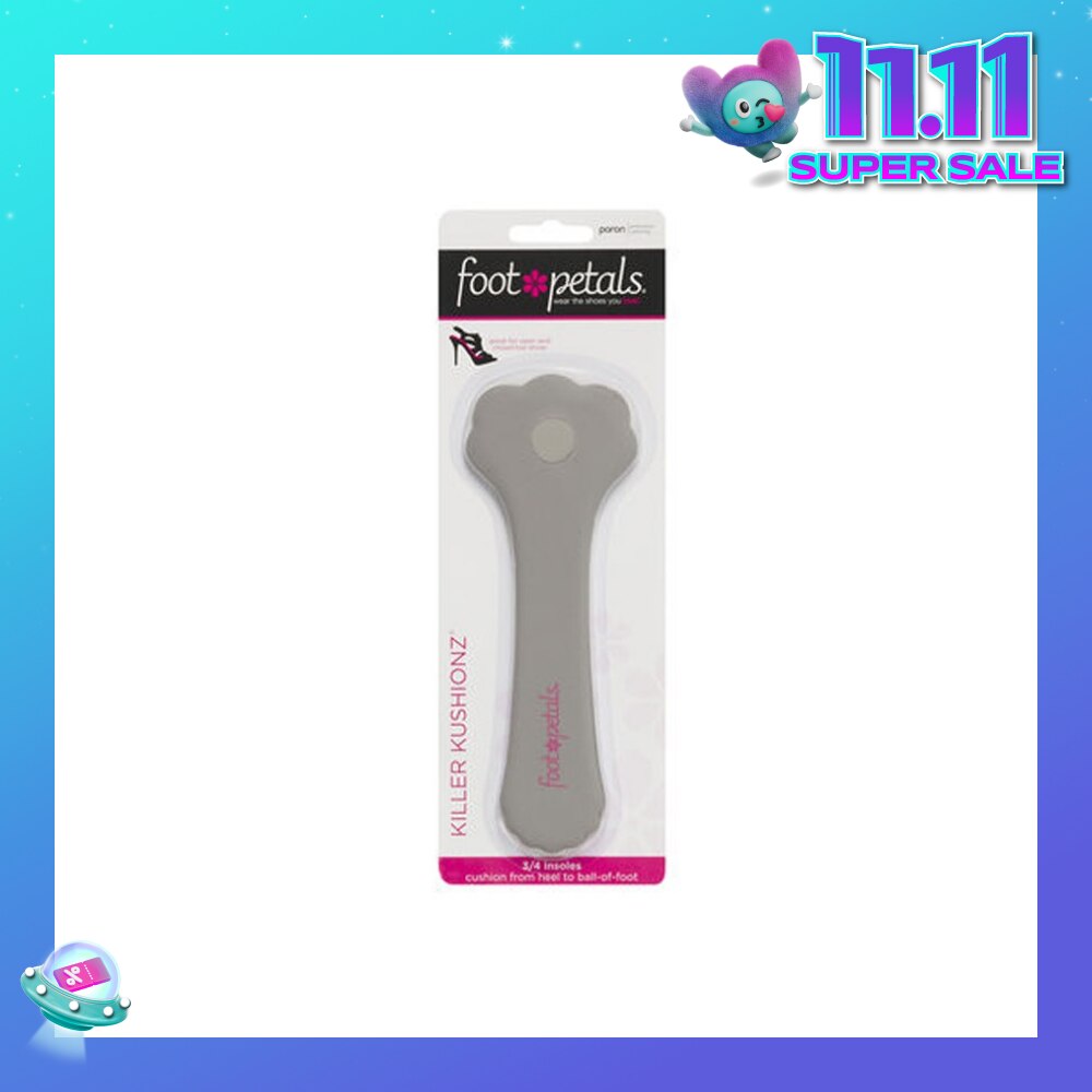 Killer Kushionz 3/4 Insoles (Keeps Feet From Sliding Forward And Helps Prevent Calluses From Forming) Silver Rose, 1 Pair