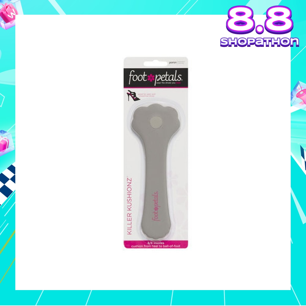 Killer Kushionz 3/4 Insoles (Keeps Feet From Sliding Forward And Helps Prevent Calluses From Forming) Silver Rose, 1 Pair