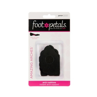 FOOT PETALS Amazing Arches Black / Arch Cushions (Help Distribute Weight Evenly And Reduce Foot Fatigue) 1 Pair