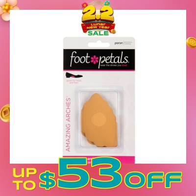 FOOT PETALS Amazing Arches Buttercup / Arch Cushions (Help Distribute Weight Evenly And Reduce Foot Fatigue) 1 Pair