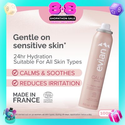 EVIAN - Facial Mist Calm Organic Certified 100ml (Expiry: Apr`2027)