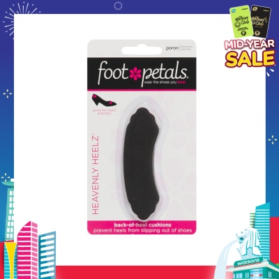 FOOT PETALS Heavenly Heelz / Back Of Heel Cushions (Keep Heels From Slipping In And Out Of Shoes, Reducing Blisters And Ankle Chaff) Black, 3 Pairs