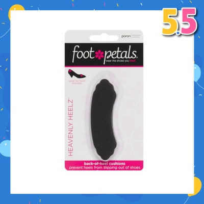 FOOT PETALS Heavenly Heelz / Back Of Heel Cushions (Keep Heels From Slipping In And Out Of Shoes, Reducing Blisters And Ankle Chaff) Black, 3 Pairs