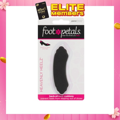 FOOT PETALS Heavenly Heelz / Back Of Heel Cushions (Keep Heels From Slipping In And Out Of Shoes, Reducing Blisters And Ankle Chaff) Black, 3 Pairs
