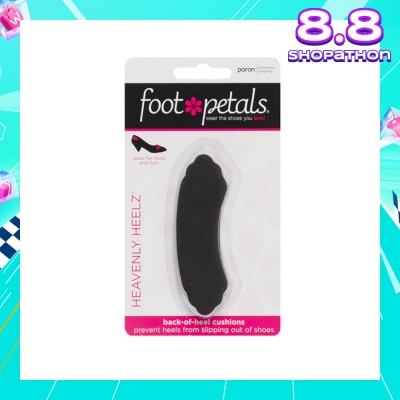 FOOT PETALS Heavenly Heelz / Back Of Heel Cushions (Keep Heels From Slipping In And Out Of Shoes, Reducing Blisters And Ankle Chaff) Black, 3 Pairs