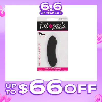 FOOT PETALS - Heavenly Heelz / Back Of Heel Cushions (Keep Heels From Slipping In And Out Of Shoes, Reducing Blisters And Ankle Chaff) Black, 3 Pairs