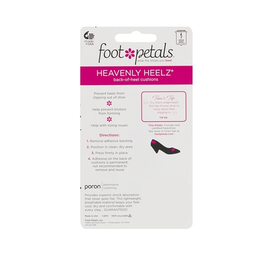 Heavenly Heelz / Back Of Heel Cushions (Keep Heels From Slipping In And Out Of Shoes, Reducing Blisters And Ankle Chaff) Black, 3 Pairs