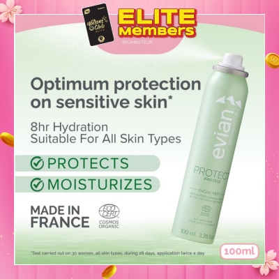EVIAN Facial Mist Protect Organic Certified 100ml (Expiry: Jun`2026)