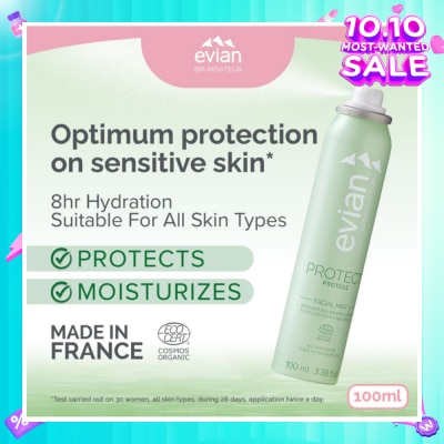 EVIAN Facial Mist Protect Organic Certified 100ml (Expiry: Jun`2026)