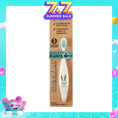 JACK N JILL - Bunny Toothbrush (Suitable From First Tooth, Extra Soft, Super Fine Tapered Bristles, Ergonomically Designed Handle For Little Hands) 1s
