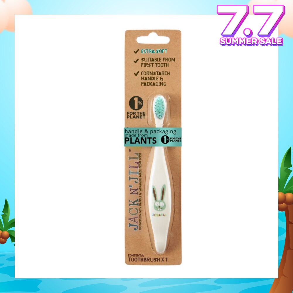 Bunny Toothbrush (Suitable From First Tooth, Extra Soft, Super Fine Tapered Bristles, Ergonomically Designed Handle For Little Hands) 1s