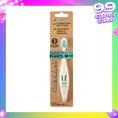 JACK N JILL Bunny Toothbrush (Suitable From First Tooth, Extra Soft, Super Fine Tapered Bristles, Ergonomically Designed Handle For Little Hands) 1s
