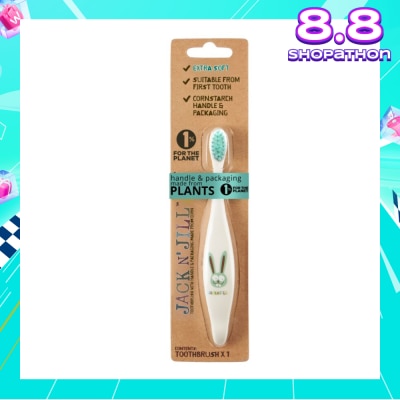 JACK N JILL Bunny Toothbrush (Suitable From First Tooth, Extra Soft, Super Fine Tapered Bristles, Ergonomically Designed Handle For Little Hands) 1s