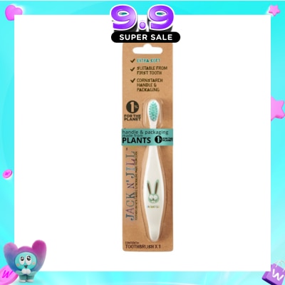 JACK N JILL - Bunny Toothbrush (Suitable From First Tooth, Extra Soft, Super Fine Tapered Bristles, Ergonomically Designed Handle For Little Hands) 1s image