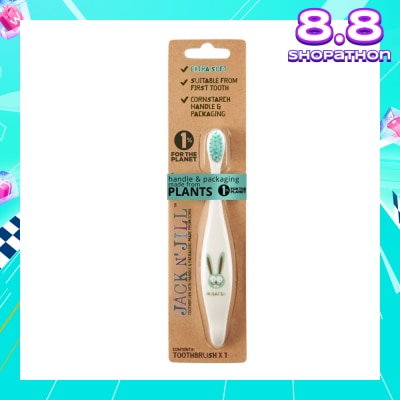 JACK N JILL Bunny Toothbrush (Suitable From First Tooth, Extra Soft, Super Fine Tapered Bristles, Ergonomically Designed Handle For Little Hands) 1s