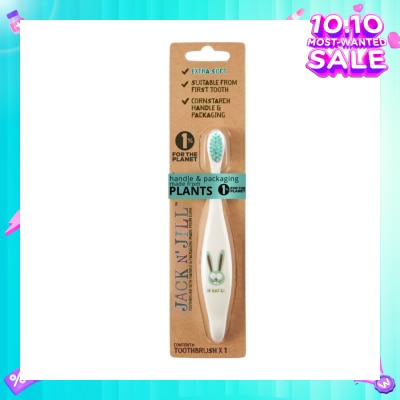 JACK N JILL Bunny Toothbrush (Suitable From First Tooth, Extra Soft, Super Fine Tapered Bristles, Ergonomically Designed Handle For Little Hands) 1s
