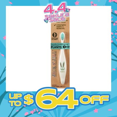 JACK N JILL - Bunny Toothbrush (Suitable From First Tooth, Extra Soft, Super Fine Tapered Bristles, Ergonomically Designed Handle For Little Hands) 1s