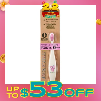 JACK N JILL Koala Toothbrush (Suitable From First Tooth, Extra Soft, Super Fine Tapered Bristles, Ergonomically Designed Handle For Little Hands) 1s