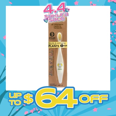 JACK N JILL - Ellie Toothbrush (Suitable From First Tooth, Extra Soft, Super Fine Tapered Bristles, Ergonomically Designed Handle For Little Hands) 1s