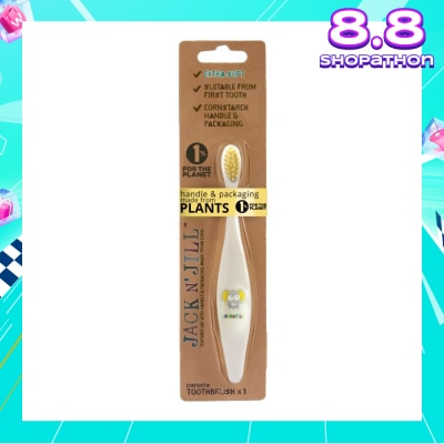 JACK N JILL Ellie Toothbrush (Suitable From First Tooth, Extra Soft, Super Fine Tapered Bristles, Ergonomically Designed Handle For Little Hands) 1s