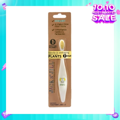JACK N JILL Ellie Toothbrush (Suitable From First Tooth, Extra Soft, Super Fine Tapered Bristles, Ergonomically Designed Handle For Little Hands) 1s