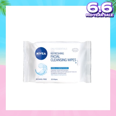 NIVEA Visage Refreshing Facial Cleansing Wipes 25s (Expiry: Feb`2026)