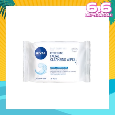 NIVEA Visage Refreshing Facial Cleansing Wipes 25s (Expiry: Feb`2026)