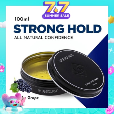 UBERSUAVE - Strong Hold Pomade (Classic Water Based Pomade That Provides A Nice Natural Sheen Along With A Very Strong Hold) 100ml