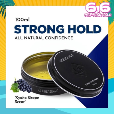 UBERSUAVE Strong Hold Pomade (Classic Water Based Pomade That Provides A Nice Natural Sheen Along With A Very Strong Hold) 100ml