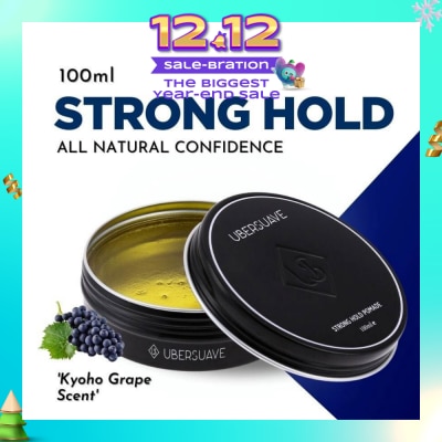 UBERSUAVE Strong Hold Pomade (Classic Water Based Pomade That Provides A Nice Natural Sheen Along With A Very Strong Hold) 100ml