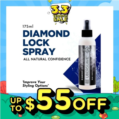 UBERSUAVE Diamond Lock Spray (Professional Locking Hair Spray With Heat Protection And An Extreme Holding Power) 175ml