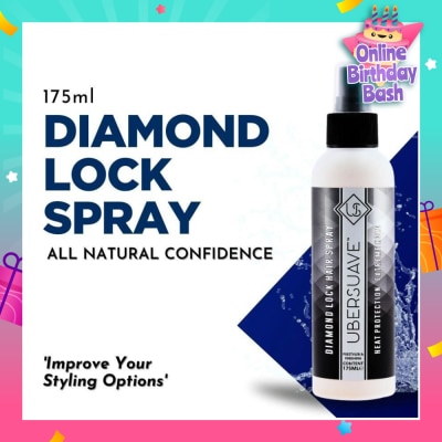 UBERSUAVE Diamond Lock Spray (Professional Locking Hair Spray With Heat Protection And An Extreme Holding Power) 175ml