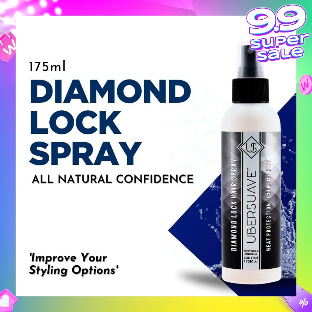 Diamond Lock Spray (Professional Locking Hair Spray With Heat Protection And An Extreme Holding Power) 175ml