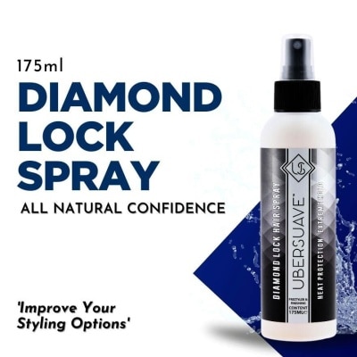 UBERSUAVE Diamond Lock Spray (Professional Locking Hair Spray With Heat Protection And An Extreme Holding Power) 175ml