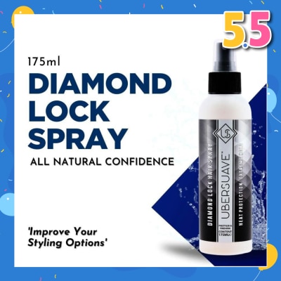 UBERSUAVE Diamond Lock Spray (Professional Locking Hair Spray With Heat Protection And An Extreme Holding Power) 175ml