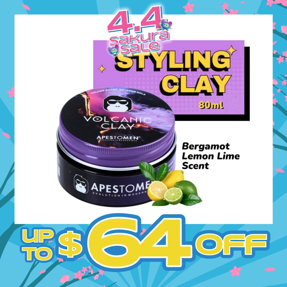 Volcanic Clay (High Performing Clay, Lightly Scented With Bergamot Lemon Lime, With Extreme Hold) 80ml