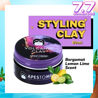APESTOMEN Volcanic Clay (High Performing Clay, Lightly Scented With Bergamot Lemon Lime, With Extreme Hold) 80ml
