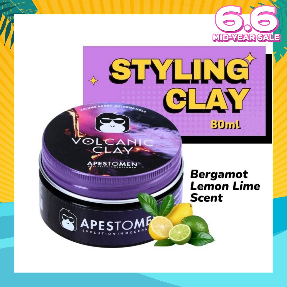 Volcanic Clay (High Performing Clay, Lightly Scented With Bergamot Lemon Lime, With Extreme Hold) 80ml