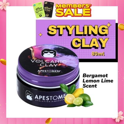 APESTOMEN Volcanic Clay (High Performing Clay, Lightly Scented With Bergamot Lemon Lime, With Extreme Hold) 80ml