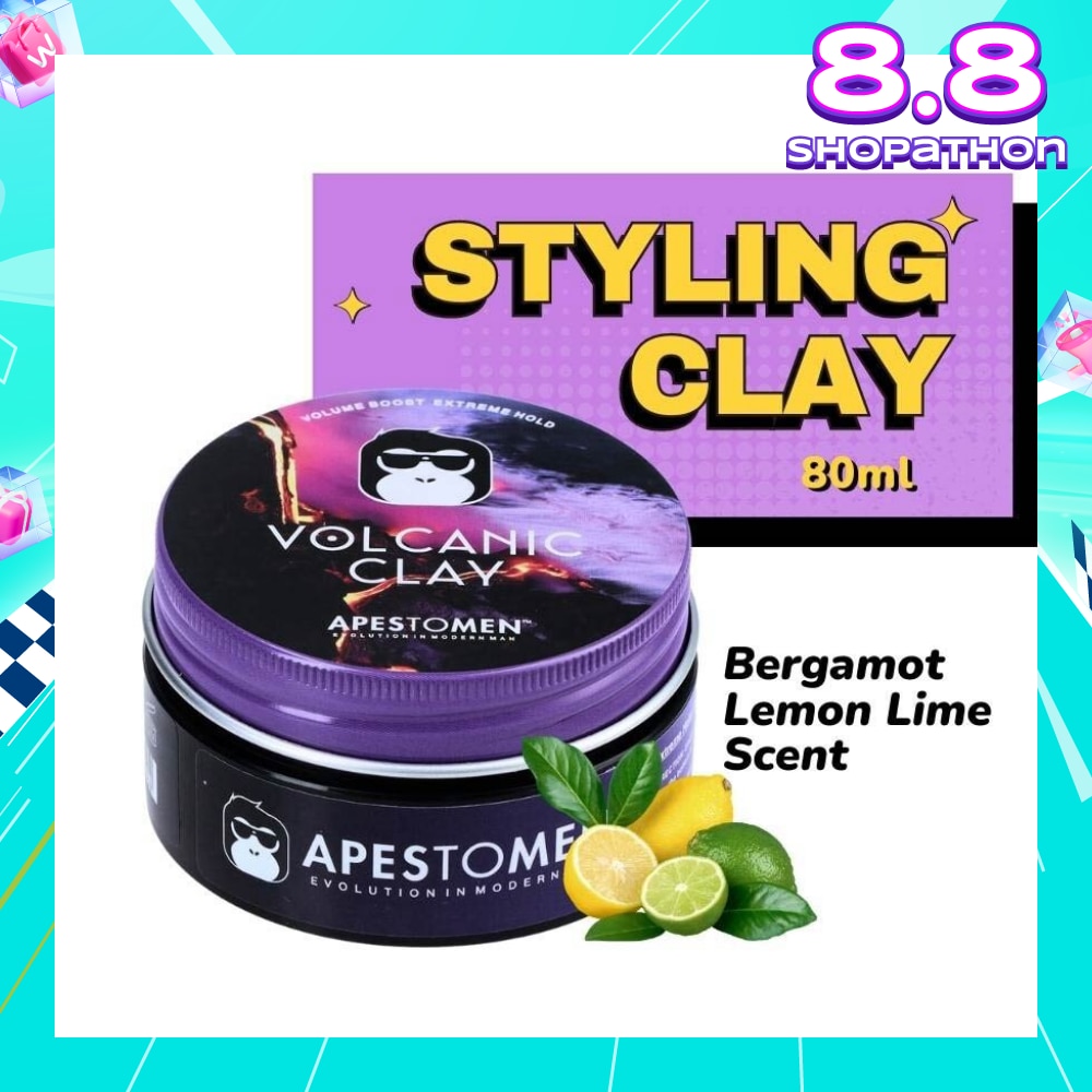 Volcanic Clay (High Performing Clay, Lightly Scented With Bergamot Lemon Lime, With Extreme Hold) 80ml